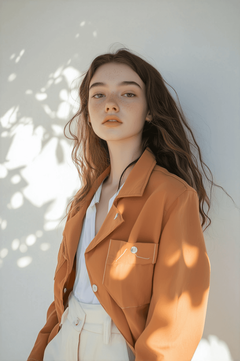Portrait of a person in a pink sweater against a light background